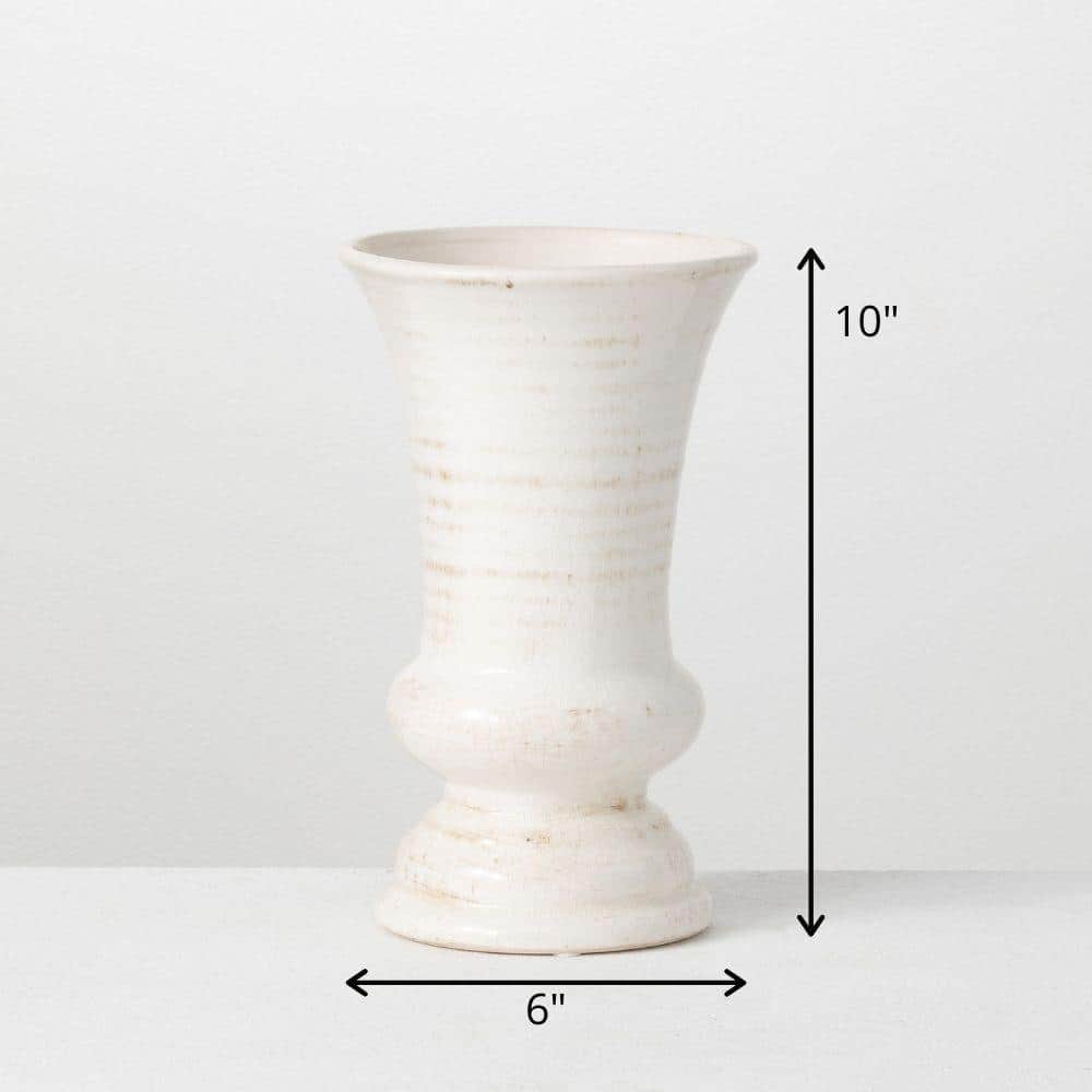 Effortless Ivory Ceramic Bouquet Vase 8.5"L x 11.5"H