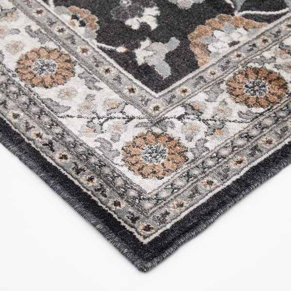 Capri Elina Deep Blue/Whitecap 33 in. W x 12 in. L, Your Choice Length Stair Runner Coverage Area 2.75 sq. ft. per LF