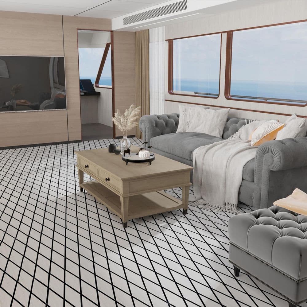 47.24 in. x 94.49 in. EVA Foam Boat Carpet Faux Teak Self-Adhesive, Indoor Anti-skid Boat Carpet, Gray Diamond Pattern price history on PriceWatchPro