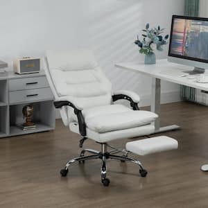 Cream White Microfibre Massage Chair