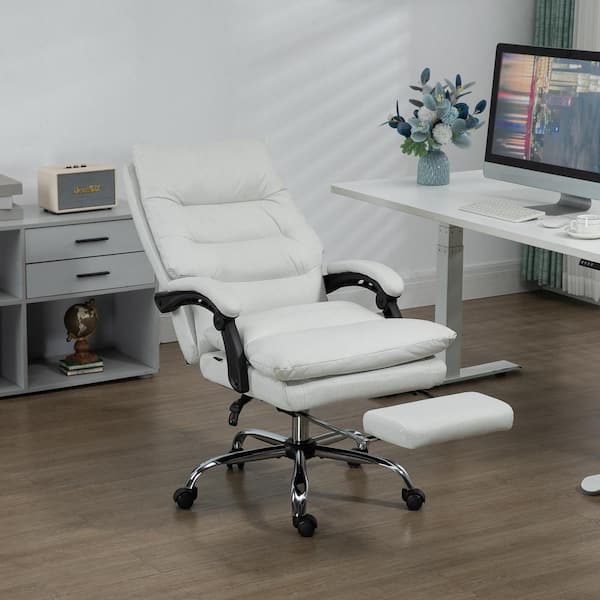 Vinsetto Cream White Microfibre Massage Chair