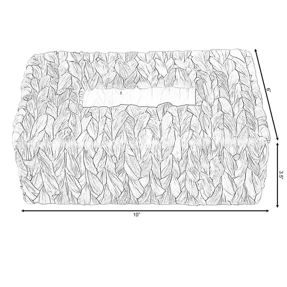 Natural Water Hyacinth Wicker Rectangular Tissue Box Cover
