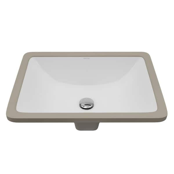 Valera 18 in. x 13 in. Rectangular Undermount Vitreous China Bathroom Sink in White