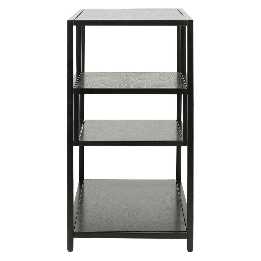 Reese Black Geometric Wood and Metal Console Table