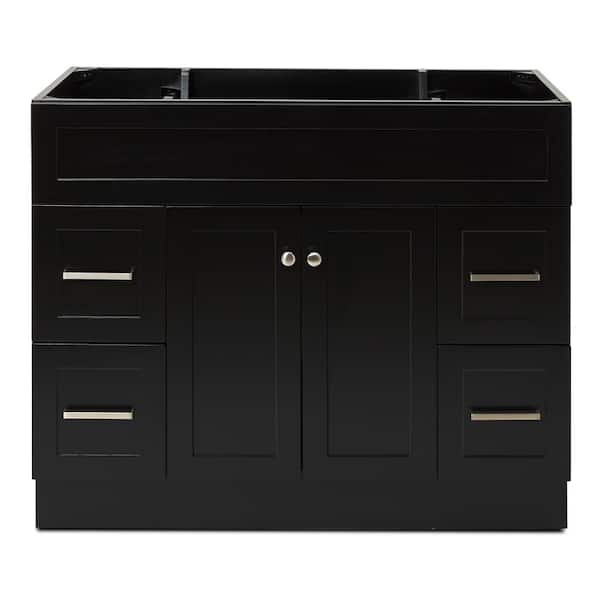 ARIEL Hamlet 42 in. W x 21.5 in. D x 34.5 in. H Freestanding Bath Vanity Cabinet without Top in Black