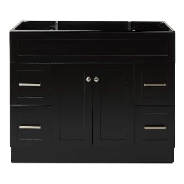 ARIEL Hamlet 42 in. W x 21.5 in. D x 34.5 in. H Freestanding Bath Vanity Cabinet Only in Black