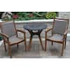 Outdoor Interiors Stackable Wicker and Eucalyptus Outdoor Dining Chair 21090GR
