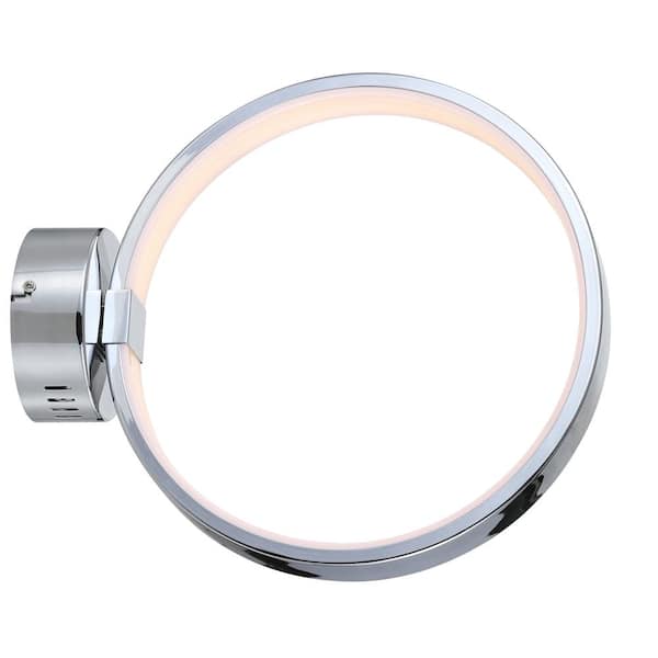 Nathaniel 12.25 in. Chrome Dimmable Integrated LED Metal Wall Sconce