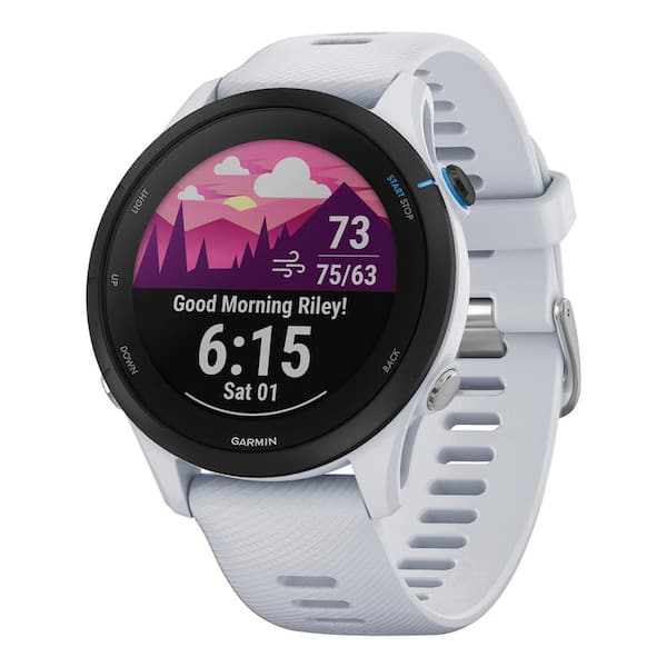 Forerunner 255 Music Running Smartwatch 1.8 x .5 in. Whitestone