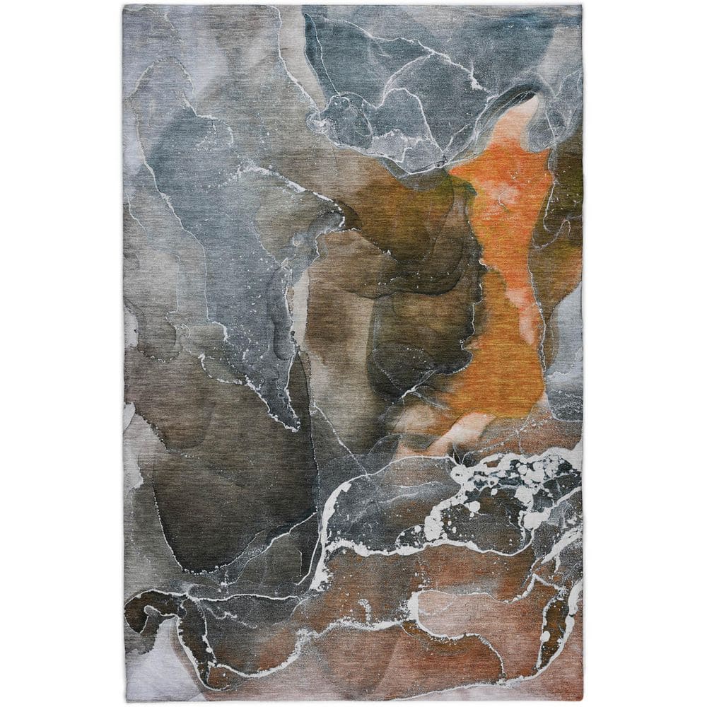 Dream Shag Premium Machine Washable Abstract ADS503 Orange 5 ft. x 7 ft. 6 in. Area Rug price history on PriceWatchPro
