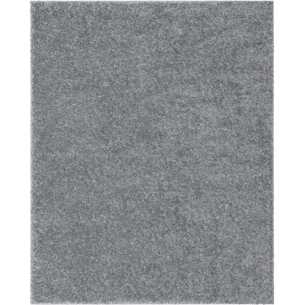 Well Woven Elle Basics Emerson Solid Shag Grey 5 ft. 3 in. x 7 ft. 3 in