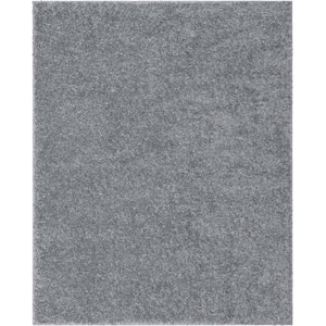 Elle Basics Emerson Solid Shag Grey 5 ft. 3 in. x 7 ft. 3 in. Area Rug