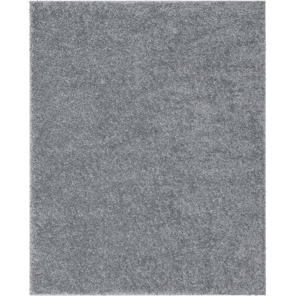 Well Woven Elle Basics Emerson Solid Shag Grey 5 ft. 3 in. x 7 ft. 3 in. Area Rug
