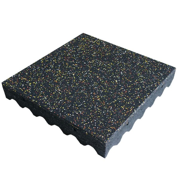 Eco-Safety 3 in. x 19.5 in. W x 19.5 in. L Candy Corn Interlocking Rubber Flooring Tiles (5.25 sq. ft.) (2PK)