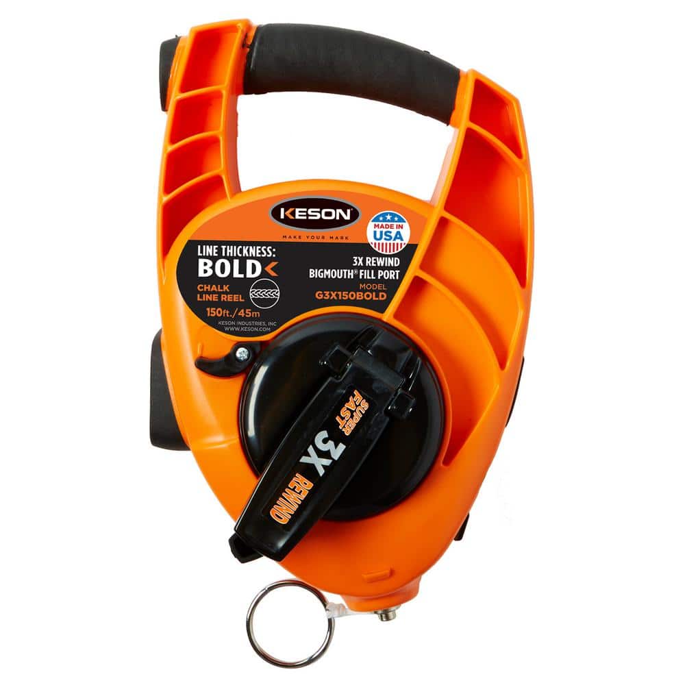 Reviews for Keson 150 ft. Giant Chalk Line Reel, 3x1 Rewind, Bold Line