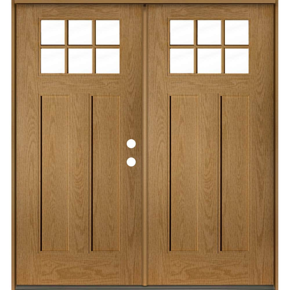 Reviews for Krosswood Doors Craftsman 72 in. x 80 in. 6-Lite Left ...