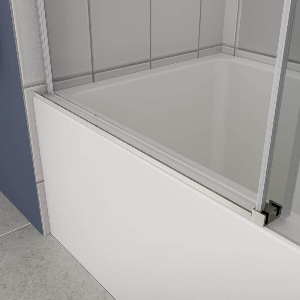 60" x 58" Chrome Sliding Shower Door with Tempered Glass