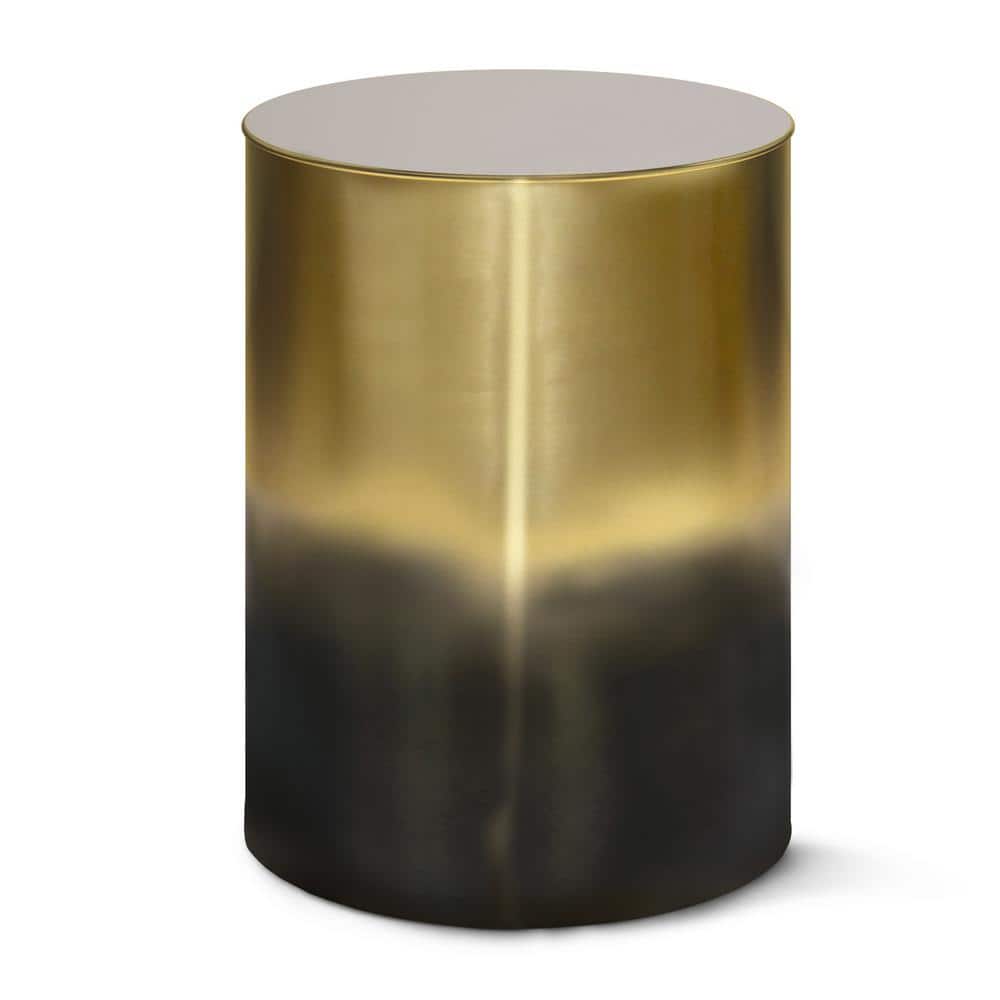 Ombre Black and Gold Metal Round Accent Table