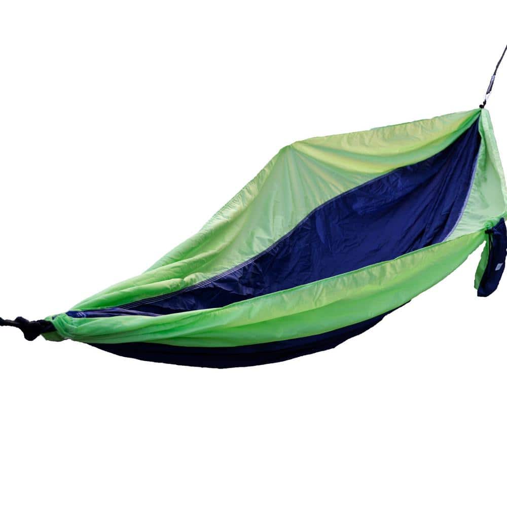 Algoma GO2 Traveler Nylon Portable Hammock, Navy/Lime 2928LN
