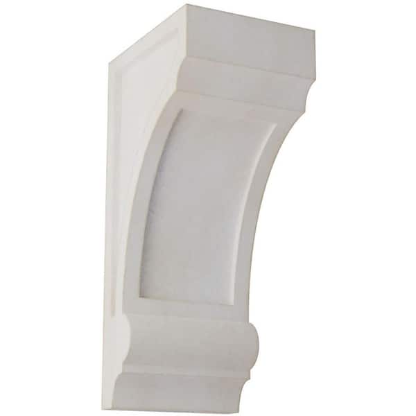 Ekena Millwork 4-3/4 in. x 12 in. x 6 in. Chalk Dust White Diane Recessed Wood Vintage Decor Corbel