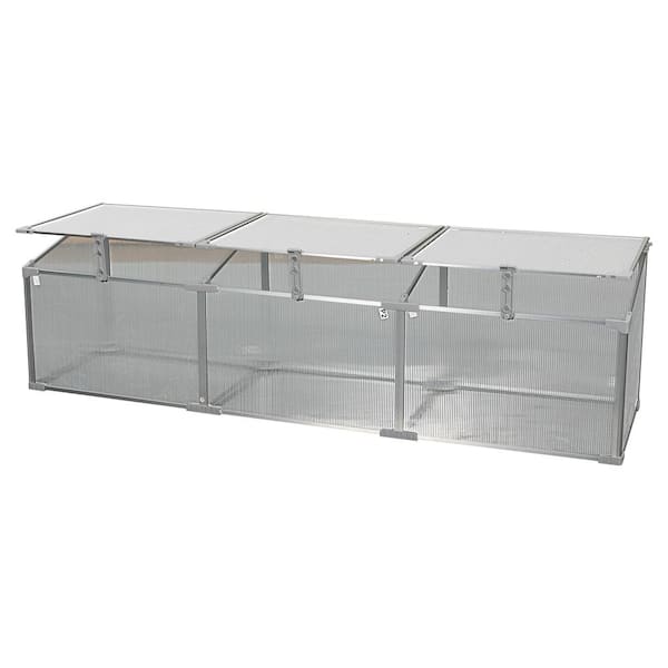 71 in. W x 20 in. D x 20 in. H Aluminum Silver Greenhouse
