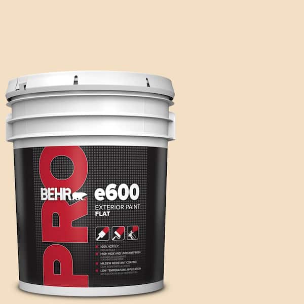BEHR PRO 5 gal. #22 Navajo White Flat Exterior Paint