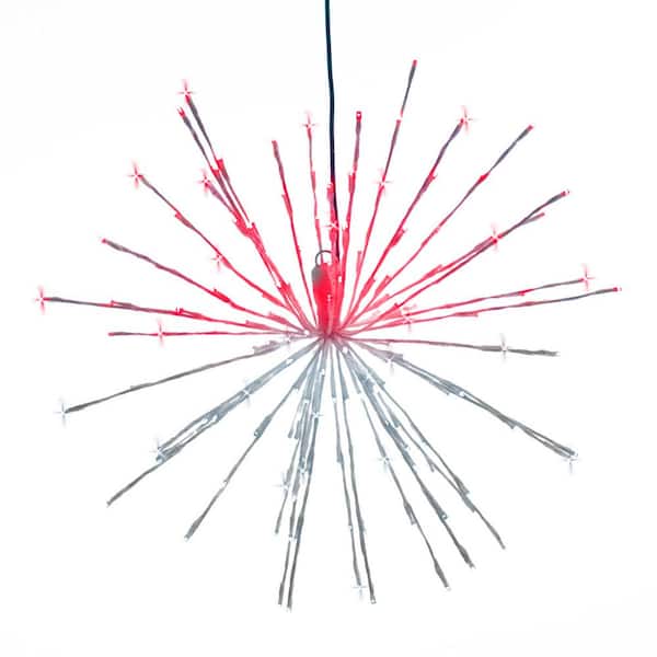 HOLIDYNAMICS HOLIDAY LIGHTING SOLUTIONS 24 in. Red and Pure White LED Dual Tone Christmas Spritzer