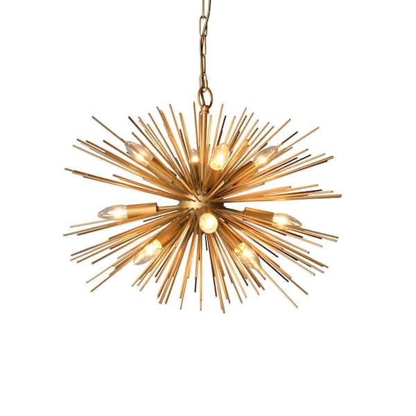 Unbranded 12-Light Gold Sputnik Chandelier with no Bulbs Included