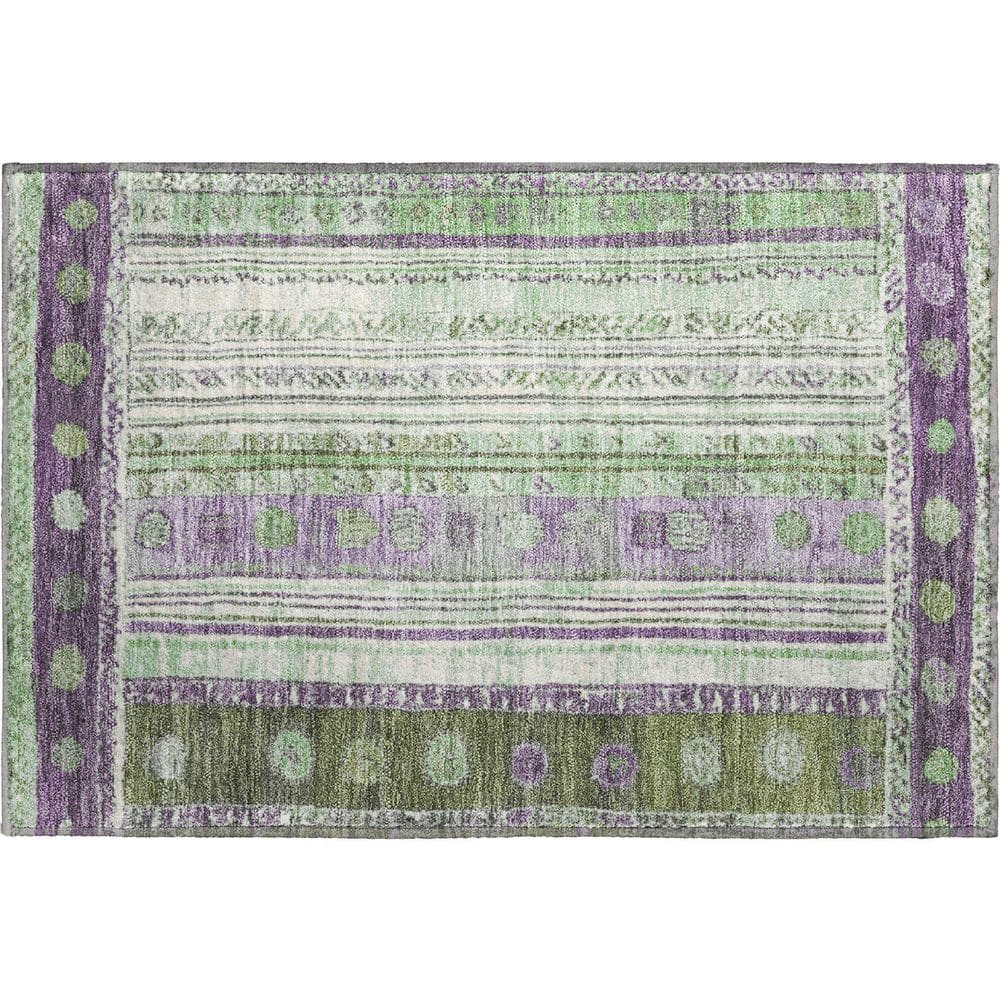 Mayfield Premium Machine Washable Abstract AMF1963 Purple 2 ft. x 3 ft. Accent Rug