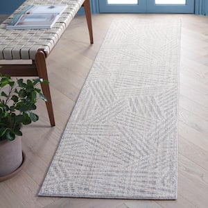 Martha Stewart Gray/Ivory 2 ft. x 8 ft. Abstract Overlapping Striped Runner Rug