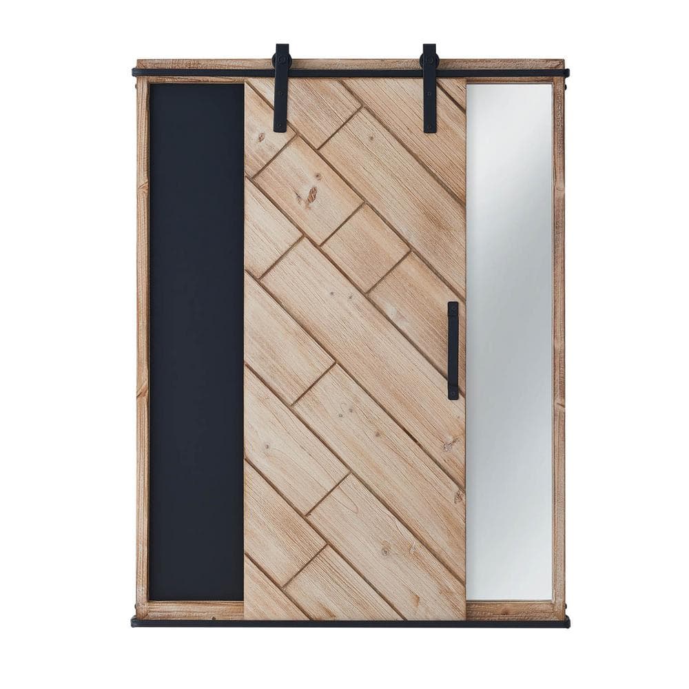 Barn Door Chalkboard Memo Board with Mirror