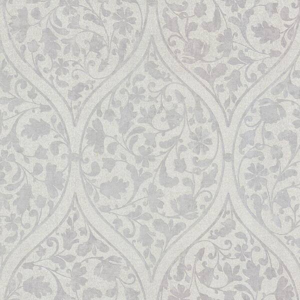 Beacon House Adelaide Lavender Ogee Floral Paper Strippable Roll Wallpaper (Covers 56 sq. ft.)