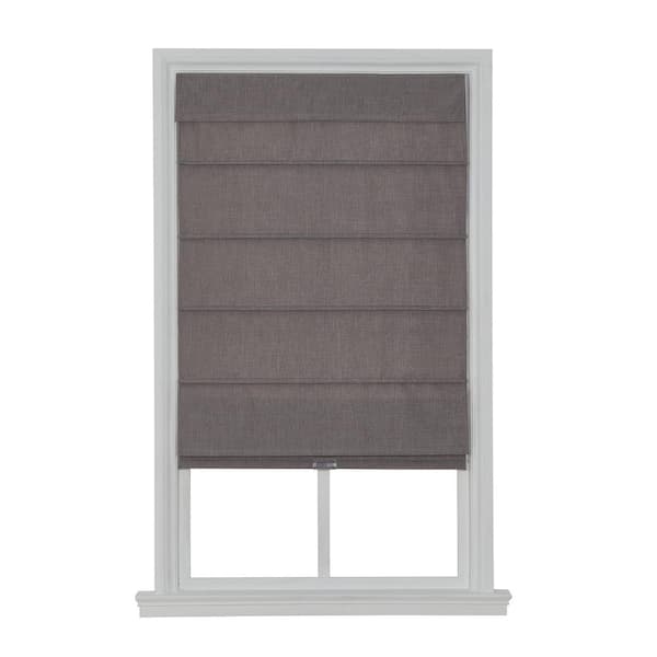 Home Decorators Collection Cordless Blackout Fabric Roman Shade 29X64 Light Gray