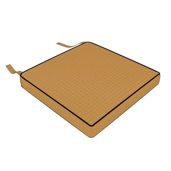 Cushion 19.5 x 21 x 4 Sunbrella Outdoor Patio Dining Chair Cushions with High-Density Foam Canvas Wheat