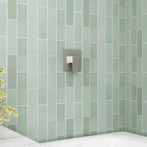 1-Handle Wall Mount Square Shower Valve Trim Kit in Brushed Nickel for Moen Tub/Shower Faucets (Valve Not Included)
