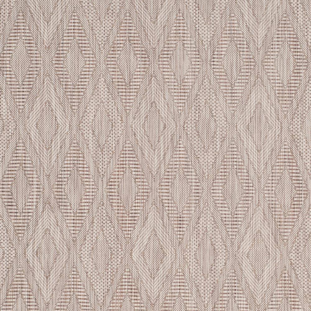 Beige Geometric 4' Square Indoor/Outdoor Area Rug