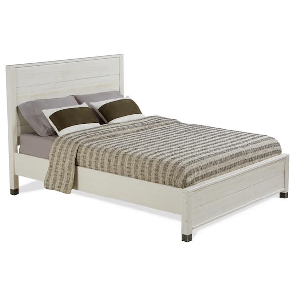 Baja Shabby White King Platform Bed