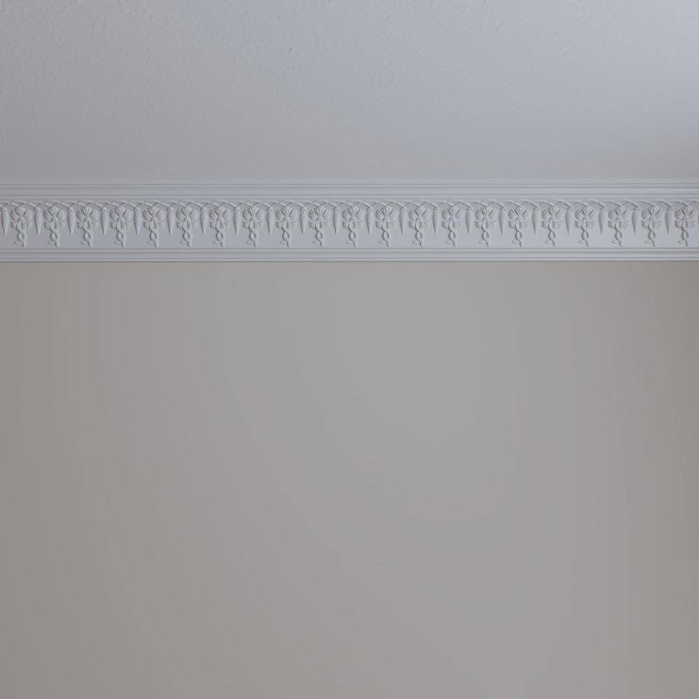 Primed White Geometric Polyurethane Crown Moulding Sample