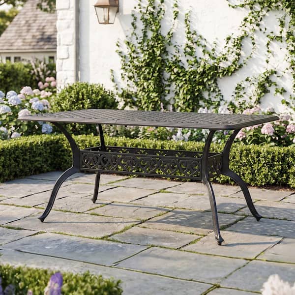 Nuu Garden Black with Gold Speckles Rectangle Cast Aluminum