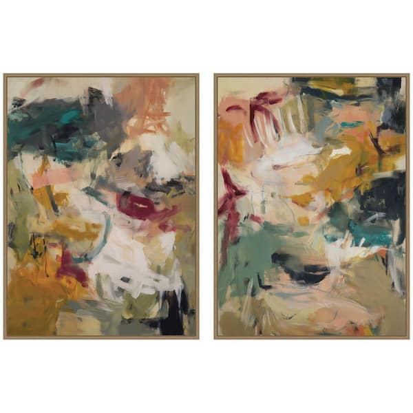 2-Piece Sylvie "Painted Storm No 1 and No Two 2-Piece" by Amy Lighthall Abstract Framed Art Print Set 38 in. x 28 in.