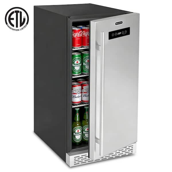 15 in. 115 12 oz. Can Beer Keg Froster Beverage Cooler with Lock Built-In Stainless Steel Digital Controls