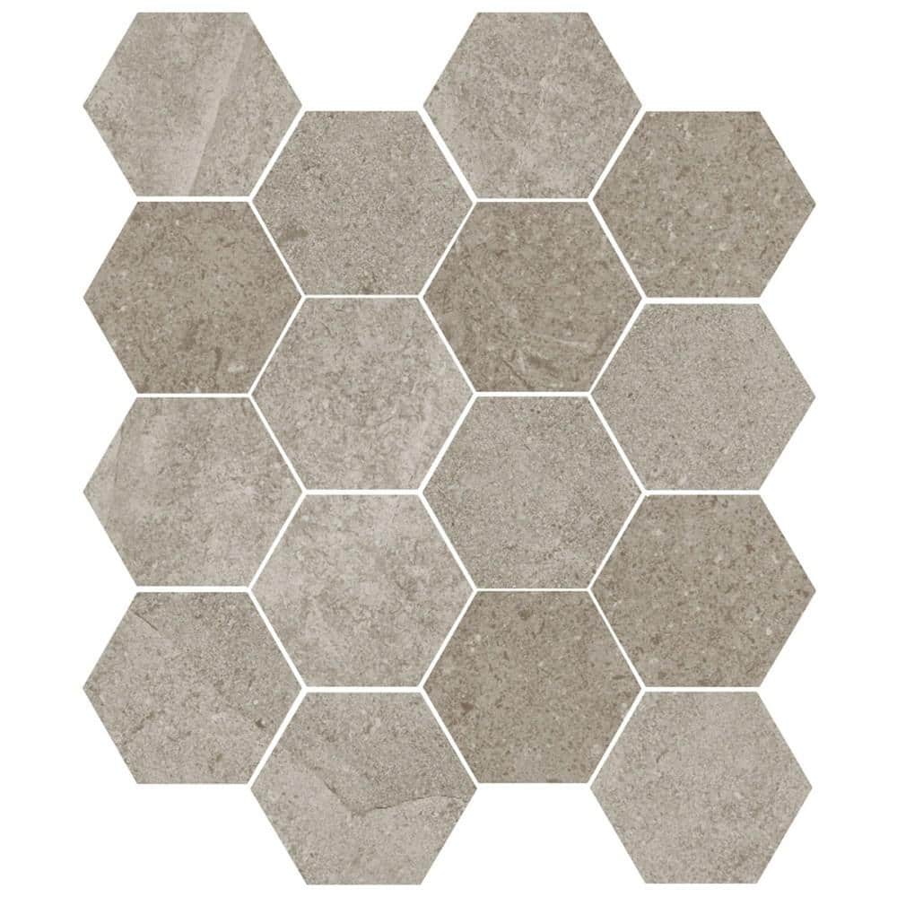 Iris Hex Tortora 4 in. x 0.41 in. Matte Porcelain Floor and Wall Mosaic Tile Sample price history on PriceWatchPro