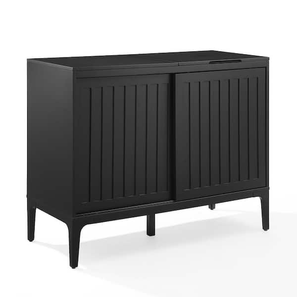 CROSLEY FURNITURE Asher Matte Black Record Storage Media Console