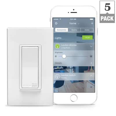 15 Amp Decora Smart with HomeKit Technology Switch, Works with Siri (5-Pack)