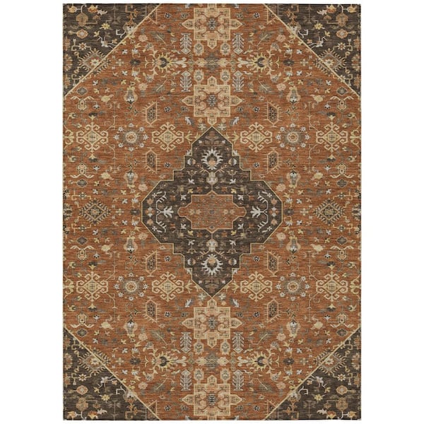 Chantille Machine Washable Indoor/Outdoor Abstract ACN2714 Paprika 3 ft. x 4 ft. Area Rug