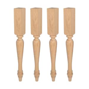 35-1/4 in. x 3-1/2 in. Unfinished North American Solid Oak Kitchen Island Leg (Pack of 4)