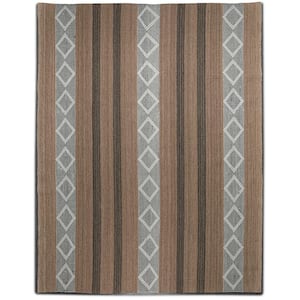 Hart Taupe Black 8 ft. x 10 ft. Rectangle Solid Pattern Polyester Wool Runner Rug