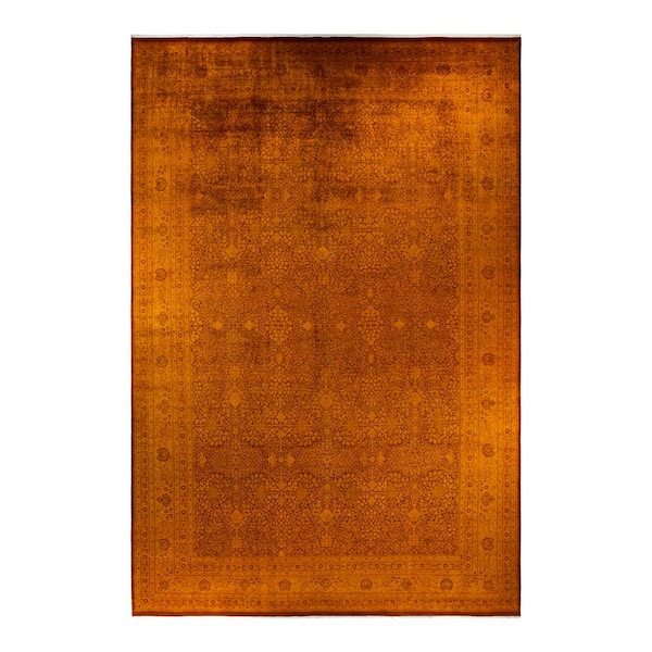 Fine Vibrance One-of-a-Kind Orange 18 ft. 4 in. x 12 ft. 1 in. Handmade Area Rug