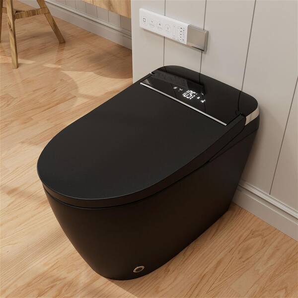 GIVING TREE Smart Toilet Bidet GTAD1105MB - 1.28 GPF Elongated with Auto Flush, Heated Seat, Matte Black