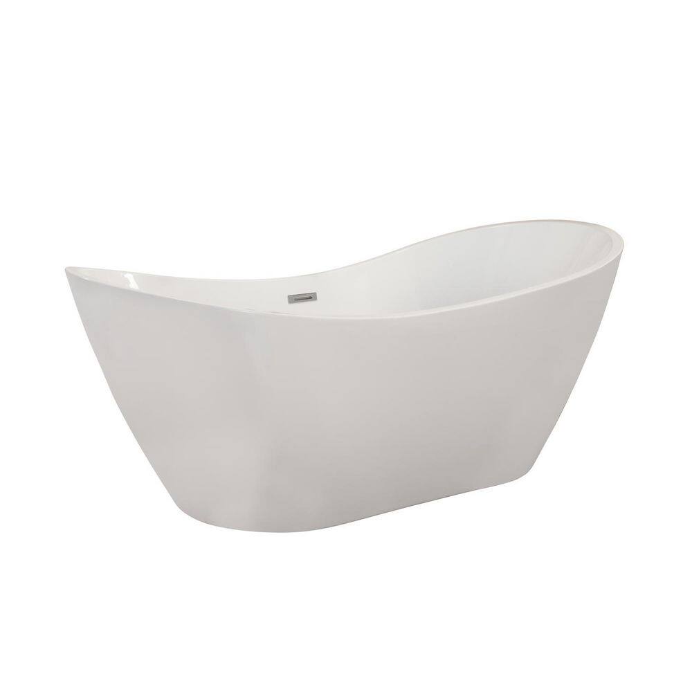 Alana 70'' White Freestanding Acrylic Soaking Bathtub